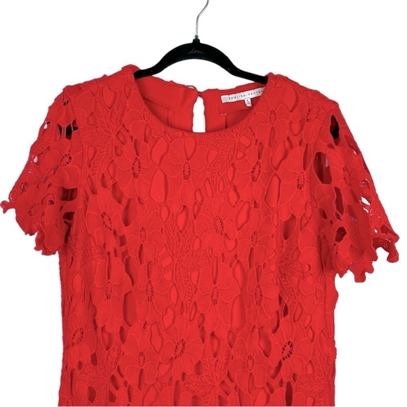 ENGLISH FACTORY FLORAL LACE ORANGE MINI DRESS - Picture 4 of 13